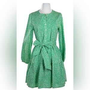 J.Crew Floral Green Shirt Dress